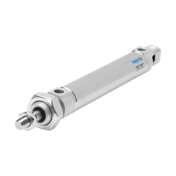 Vérins cylindrique ISO 6432 - Ø 8 - Cse 60 - P. :10 bar - Double effet - Tige inox - Flasques alu