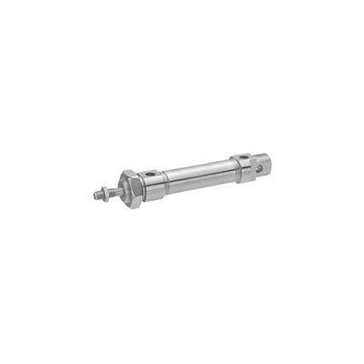 Vérin cylindrique ISO 6432 - Ø 16 - Cse 200  - P. :10 bar - Double effet - Tige et flasques en inox