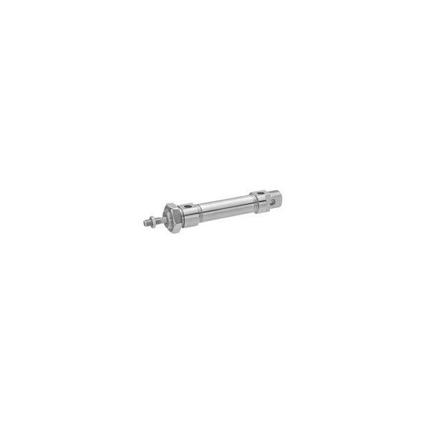 Vérin cylindrique ISO 6432 - Ø 20 - Cse 250  - P. :10 bar - Double effet - Tige et flasques en inox