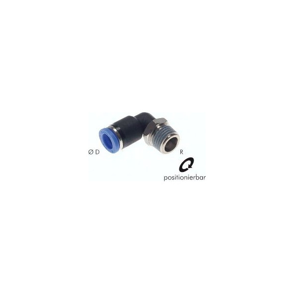 raccord Pneumatique coudé R 1/ 4 -8 mm, IQS standard
