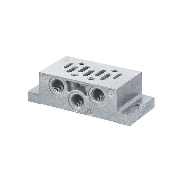Individual sub-base for ISO 1 pneumatic valve - 1/4'' Gas side outlets for  valves to ISO 5599-1
