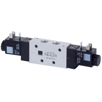 Distributeur pneumatique 5/2 - 1/4 commande électrique bistable Marque HAFNER
