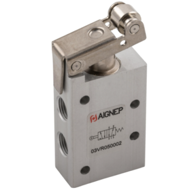 Fin de course pneu court 1/8 5/2 monostable avec ressort de rappel - Aignep