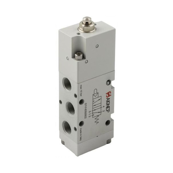 Fin de course pneu à jambe de force servo-piloté 1/8 5/2 monostable avec ressort de rappel - Aignep