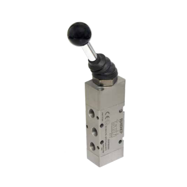 Valve à levier bistable 1/8 5/2 levier avant - Aignep