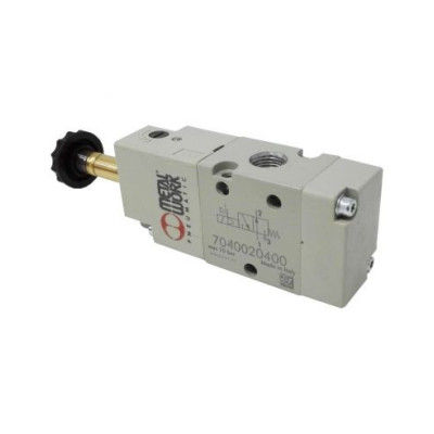 Distributeur pneumatique commande électrique 3/8 3 voies monostable assistée NO - Metal Work