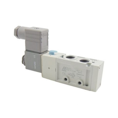 Distributeur pneumatique commande électrique 3/8 5 voies monostable bobine 24Vac - Mindman