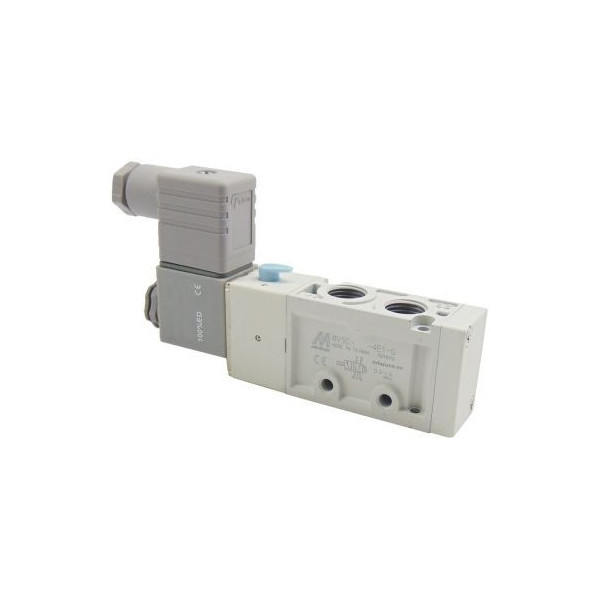 Distributeur pneumatique commande électrique 3/8 5/2 monostable bobine 24Vac - Mindman