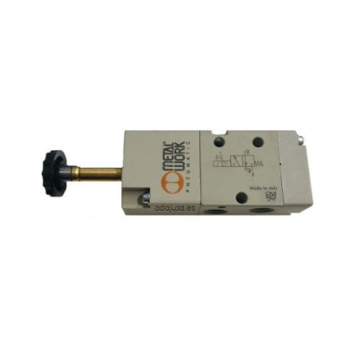 Distributeur pneumatique commande électrique 1/8 3 vois monoestable assistée 24Vac - Metal Work