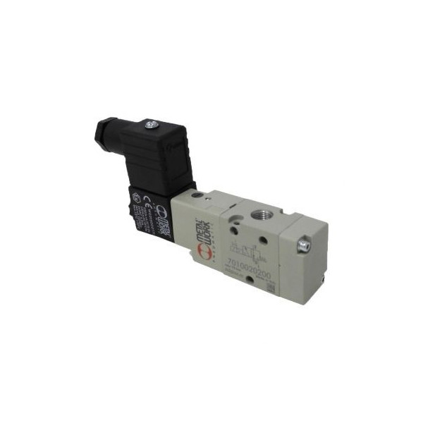 Distributeur pneumatique commande électrique 1/8 3/2 monostable 24Vdc - Metal Work