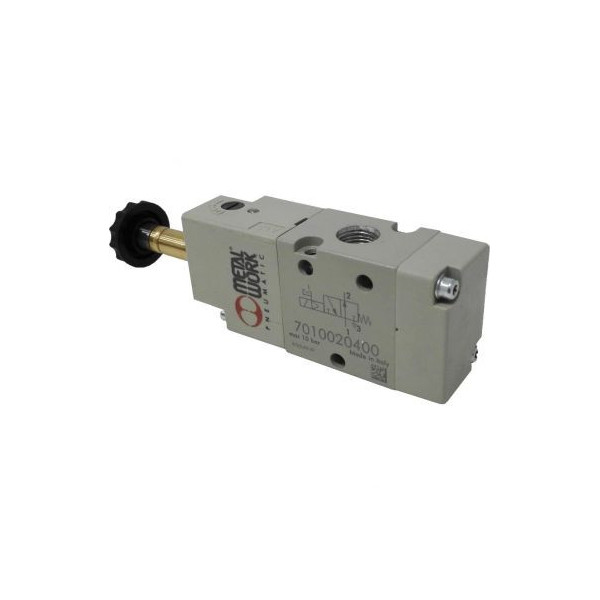 Distributeur pneumatique commande électrique 1/8 3/2 monostable NO sans bobine - Metal Work