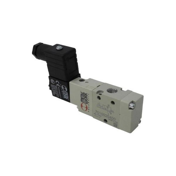 Distributeur pneumatique commande électrique 1/8 3/2 monostable ouverte NA 230Vac - Metal Work