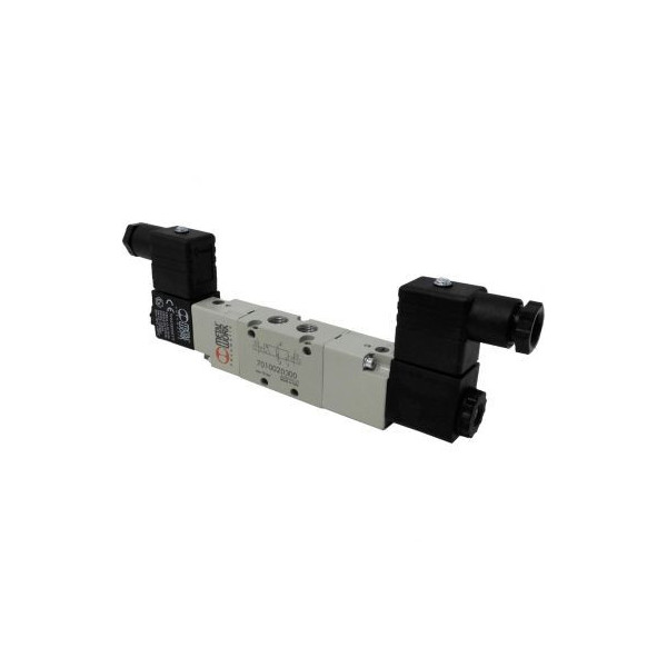 Distributeur pneumatique commande électrique 1/8 5/2 bistable 24Vac 3,5VA - Metal Work