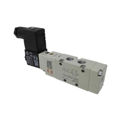 Distributeur pneumatique commande électrique 1/8 5 voies monostable assisté 230Vac 3,5VA - Metal Work
