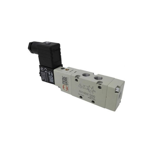 Distributeur pneumatique commande électrique 1/8 5/2 monostable assisté 230Vac 3,5VA - Metal Work