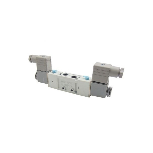 Distributeur pneumatique commande électrique 1/8 5/3 centres d échappement 24Vac - Mindman S.220
