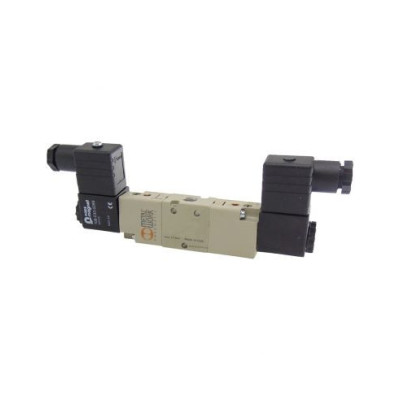 Distributeur pneumatique commande électrique double 1/8 3/2 voies assistée 110Vca NO - Metal Work