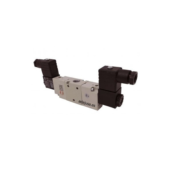 Distributeur pneumatique commande électrique double 1/8 3/2 voies NC 110 Vac - Metal Work