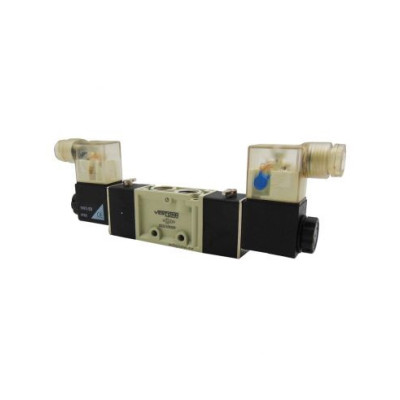Distributeur pneumatique commande électrique 1/4 5 voies bistable T2 24Vcc