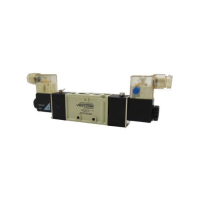Distributeur pneumatique commande électrique 1/4 5 voies bistable T3 24Vcc