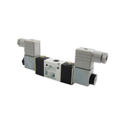 Distributeur pneumatique commande électrique 1/4 3 voies bistable 24Vdc - Mindman S.220