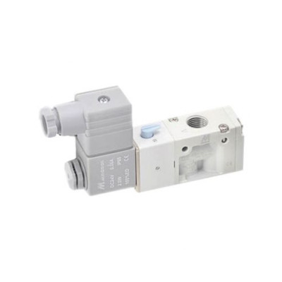 Distributeur pneumatique commande électrique 1/4 3 voies monostable NO 230Vac - Mindman S.220