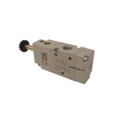 Distributeur pneumatique commande électrique 1/4 3 voies monostables assistées 24Vcc 2,5W - Metal Work