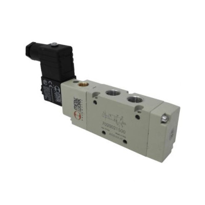 Distributeur pneumatique commande électrique 1/4 5 voies monostable assistée 110Vac 3,5VA - Metal Work