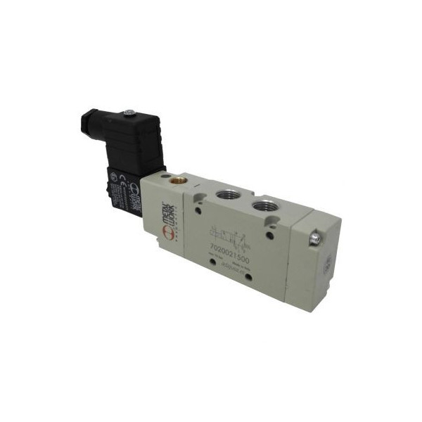 Distributeur pneumatique commande électrique 1/4 5/2 monostable assistée 110Vac 3,5VA - Metal Work
