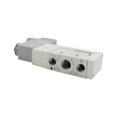 Distributeur pneumatique commande électrique 1/4 5 voies monostable bobine 24Vac - Mindman S.220