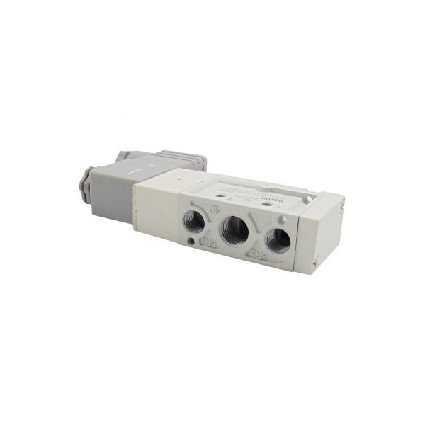 Distributeur pneumatique commande électrique 1/4 5/2 monostable bobine 24Vac - Mindman S.220