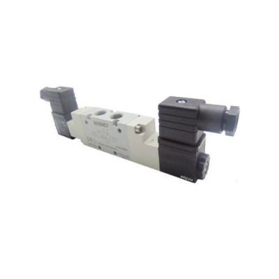 Distributeur pneumatique commande électrique 1/4 5/2 bistable 24Vdc 3W- Aignep