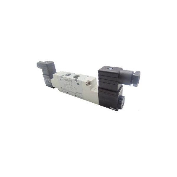 Distributeur pneumatique commande électrique 1/4 5/2 bistable 24Vdc 3W- Aignep