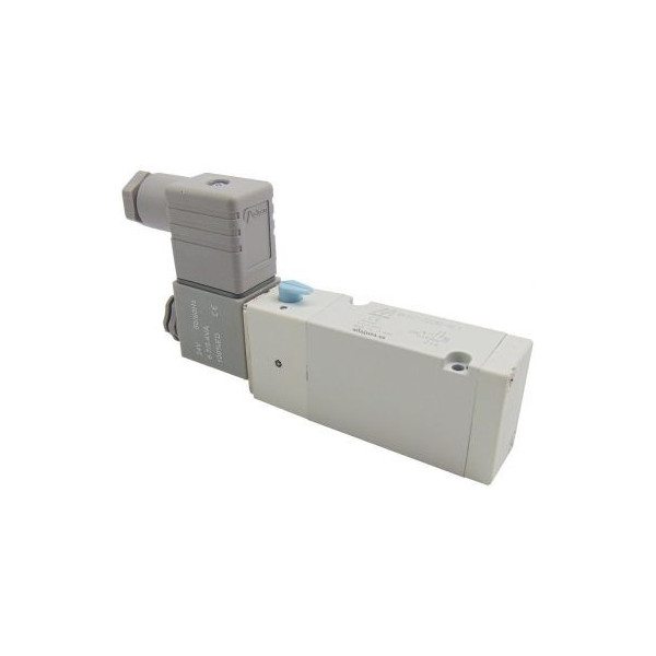 Distributeur pneumatique commande électrique 1/2 5 voies 3 positions centres fermés 110Vac 5VA - Metal Work