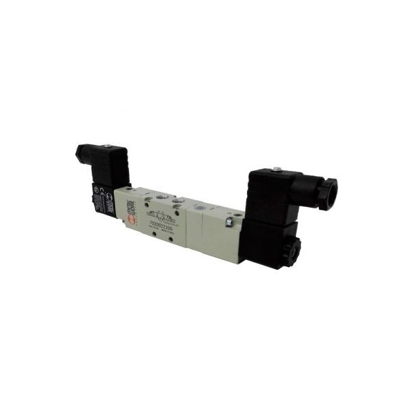 Distributeur pneumatique commande électrique 1/4 5/3 230Vac 3,5VA centres d'échappement - Metal Work