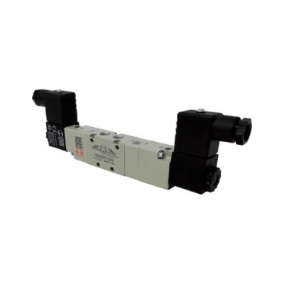 Distributeur pneumatique commande électrique 1/4 5/3 24Vcc 2,5W centres d'échappement - Metal Work