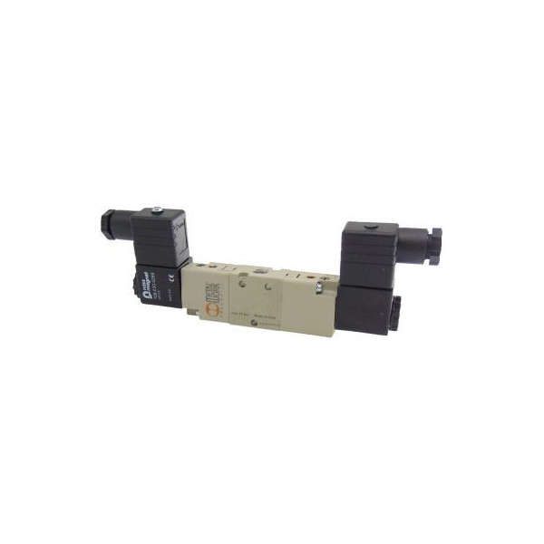 Distributeur pneumatique commande électrique 1/4 5/3 assistée centres fermés 230Vac - Metal Work