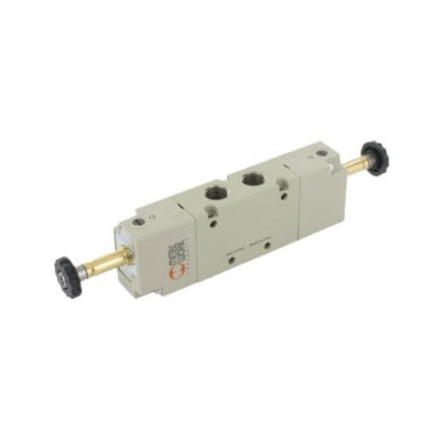 Distributeur pneumatique commande électrique double 1/4 3/2 voies assistée NC - Metal Work