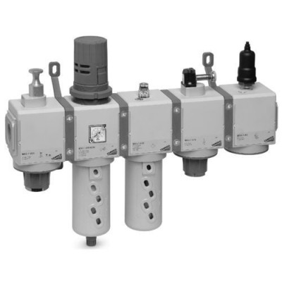 FILTRE RÉGULATEUR LUBRIFICATEUR À AIR COMPRIMÉ / MODULAIRE / VERTIC...