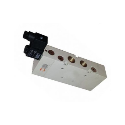 Distributeur pneumatique commande électrique 1/2 5 voies monostable assistée 110Vac 5VA - Metal Work
