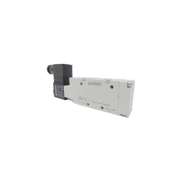 Distributeur pneumatique commande électrique 1/2 5/2 monostable 12Vdc 3W - Aignep