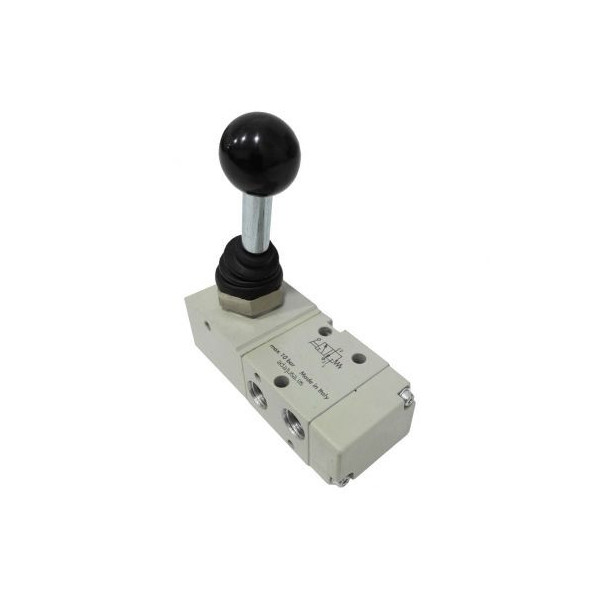 Distributeur pneumatique commande électrique 1/4 5/3 monostable centres de pression - Aignep