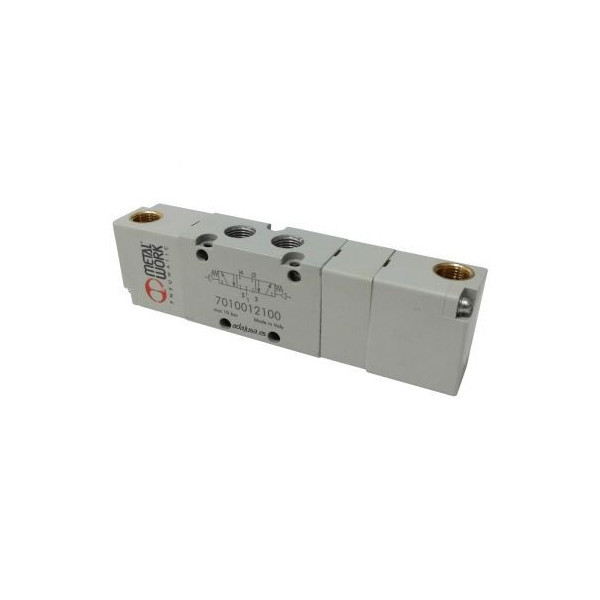 Distributeur pneumatique commande électrique 1/8 5 voies 3 positions assisté centres d échappement   - Metal Work