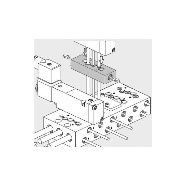 Distributeur pneumatique commande électrique 3/8 3 voies monostable NO - Metal Work