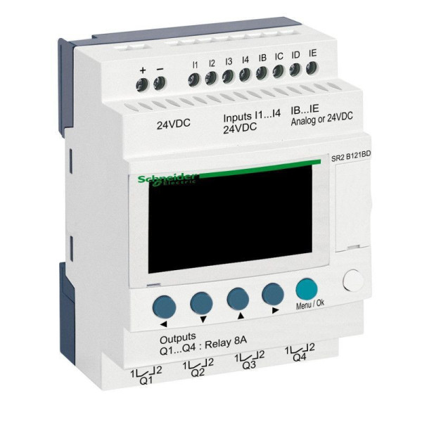 SR2B121BD  Zelio Logic 12 E/S 24Vcc - horloge + afficheur