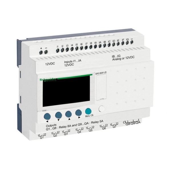 SR3B261JD - Zelio Logic - 26 E/S extensibles - 12Vcc - horloge + afficheur