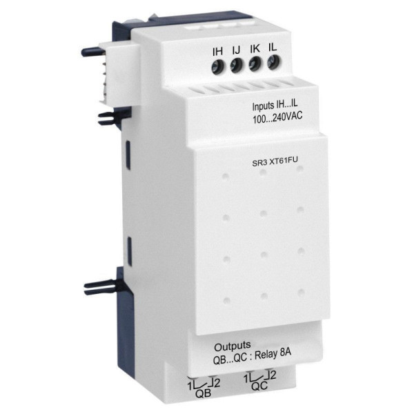 SR3XT61FU - Zelio Logic - module d'extension E/S TOR - 6 entrées/sorties - 100 à 240Vca