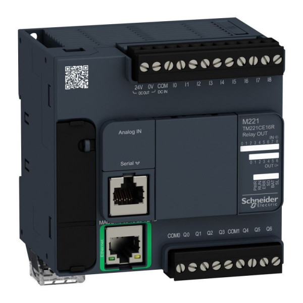 TM221CE16R Automate Modicon M221 - Contrôleur 16 entrées/sorties TOR - 240Vac - Relais - Port ethernet + série