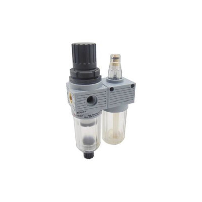 Groupe de filtration pneumatique 1/4 régulation 0-12 bar vidange semi-automatique série FRL Mini - Aignep