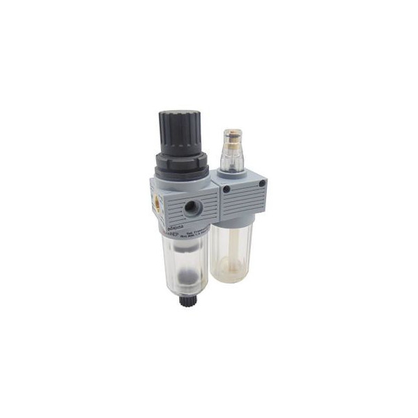 Groupe de filtration pneumatique 1/4 régulation 0-12 bar vidange semi-automatique série FRL Mini - Aignep